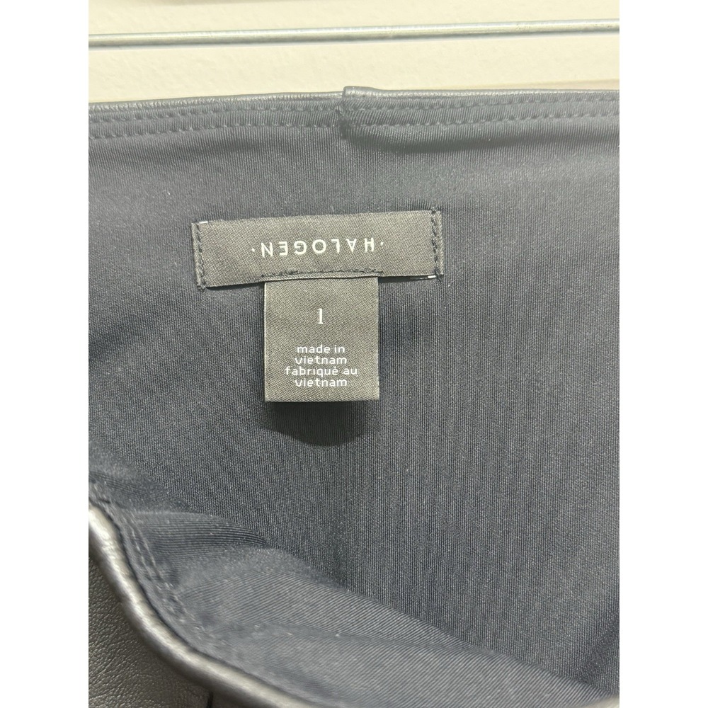 HALOGEN Nordstrom Sz 1X Faux Leather Black Leggings Trousers Pants Party Glam - Picture 5 of 11